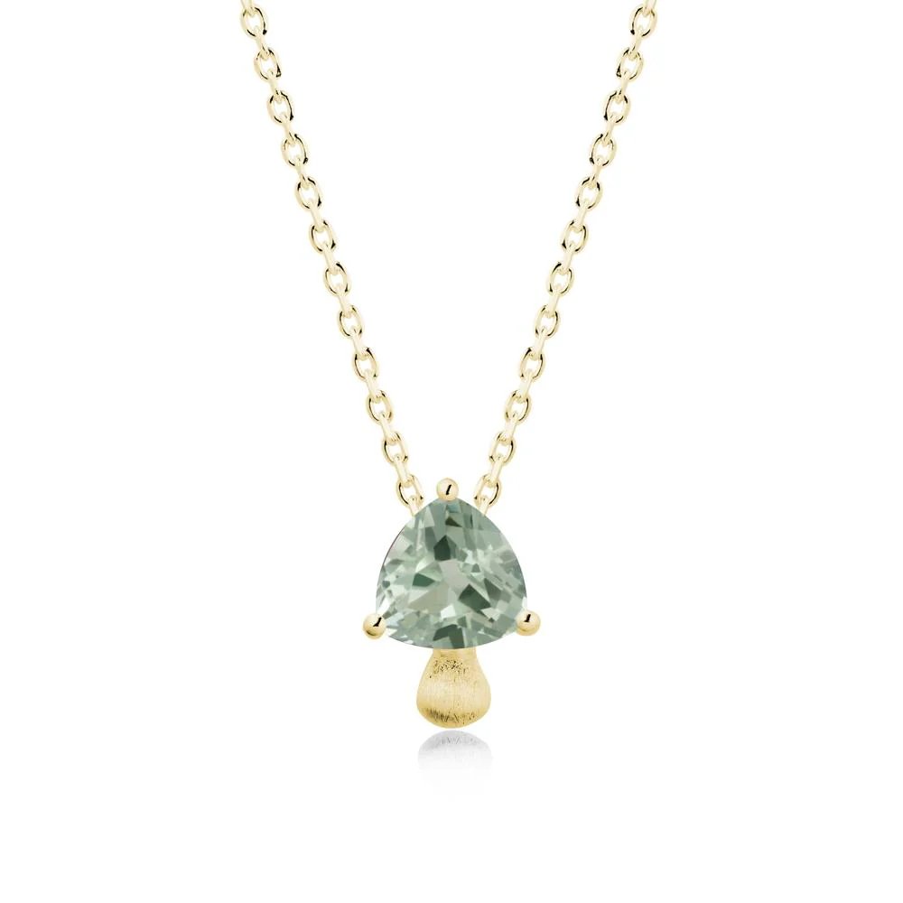 Magic Green Amethyst Mushroom Necklace with Brushed Finish - Image 6