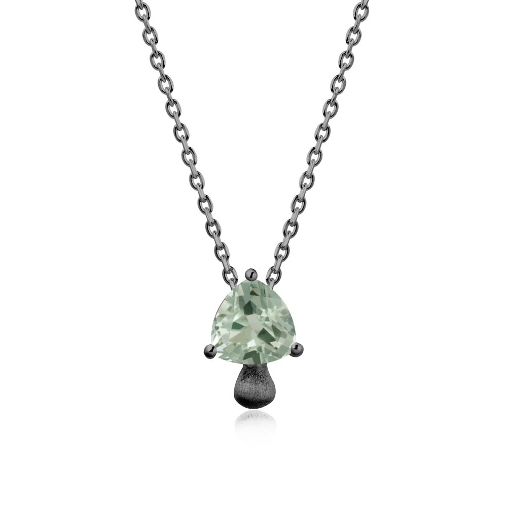 Magic Green Amethyst Mushroom Necklace with Brushed Finish - Image 7