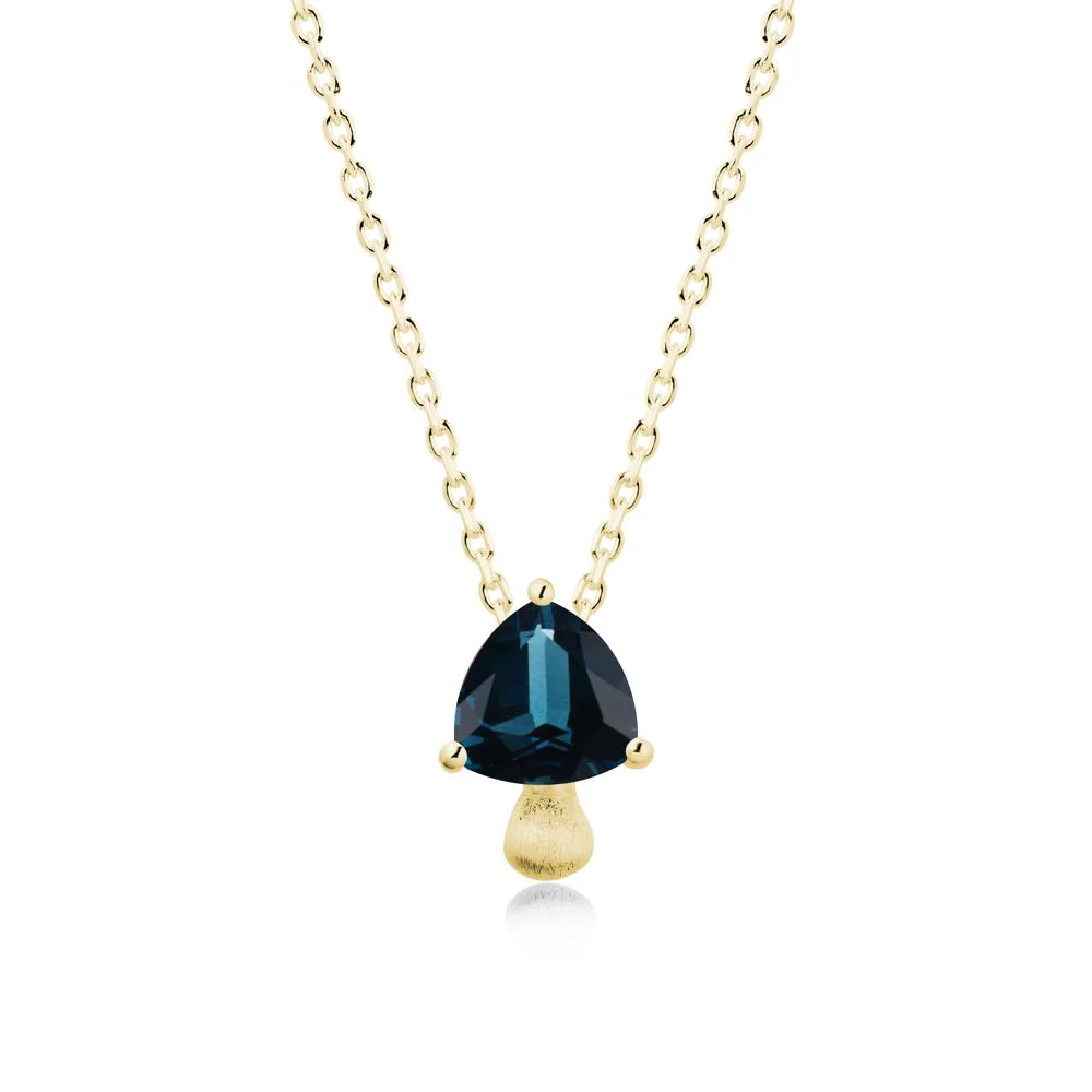 Magic London Blue Topaz Mushroom Necklace with Brushed Finish - Image 6