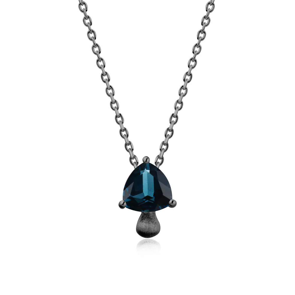 Magic London Blue Topaz Mushroom Necklace with Brushed Finish - Image 7