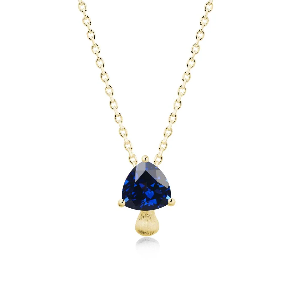 Magic Sapphire Mushroom Necklace with Brushed Finish - Image 6