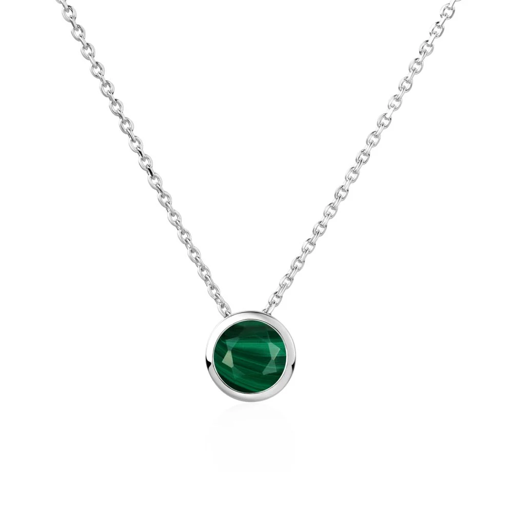 Malachite Bezel Solitaire Necklace - Image 5