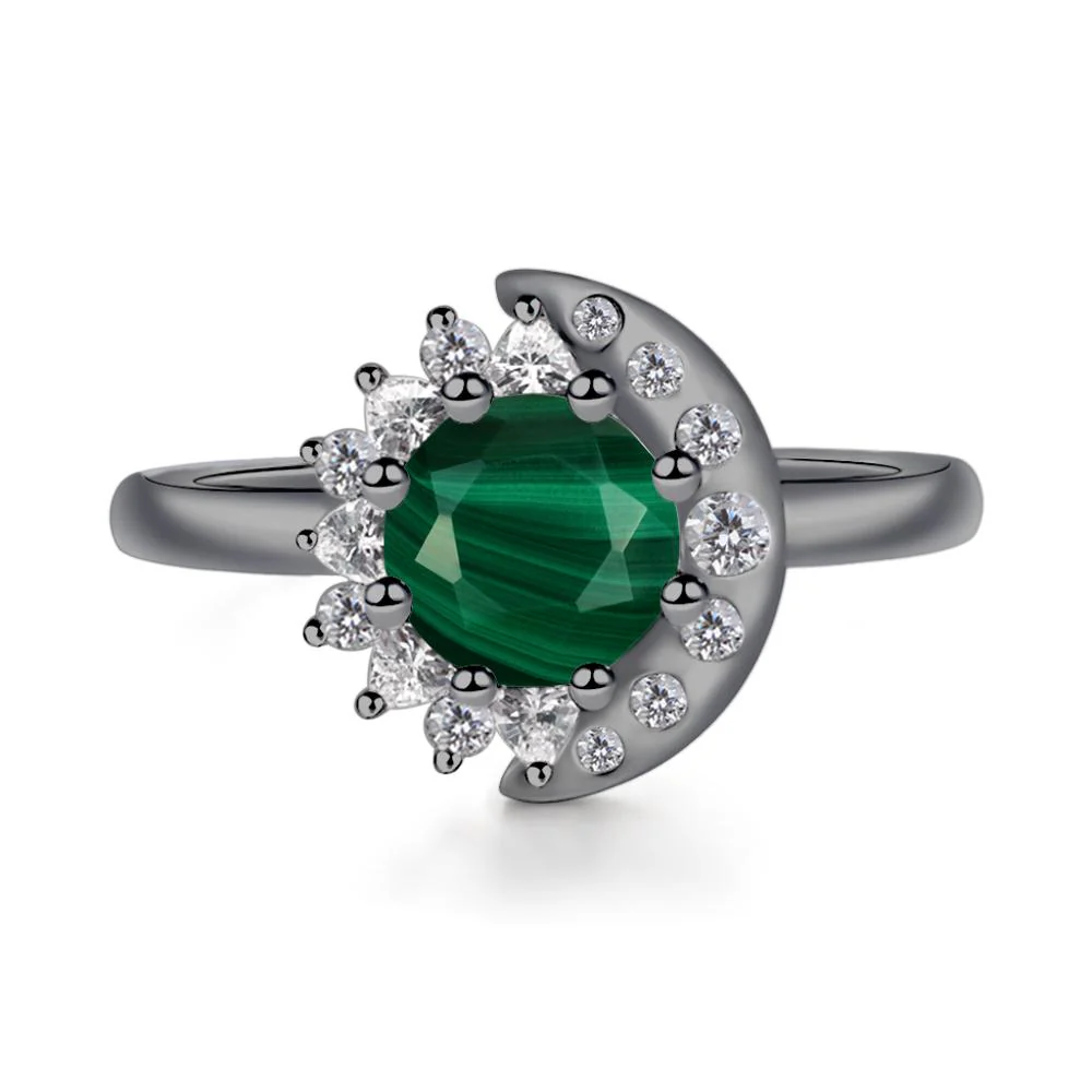 Malachite Moon and Sun Ring