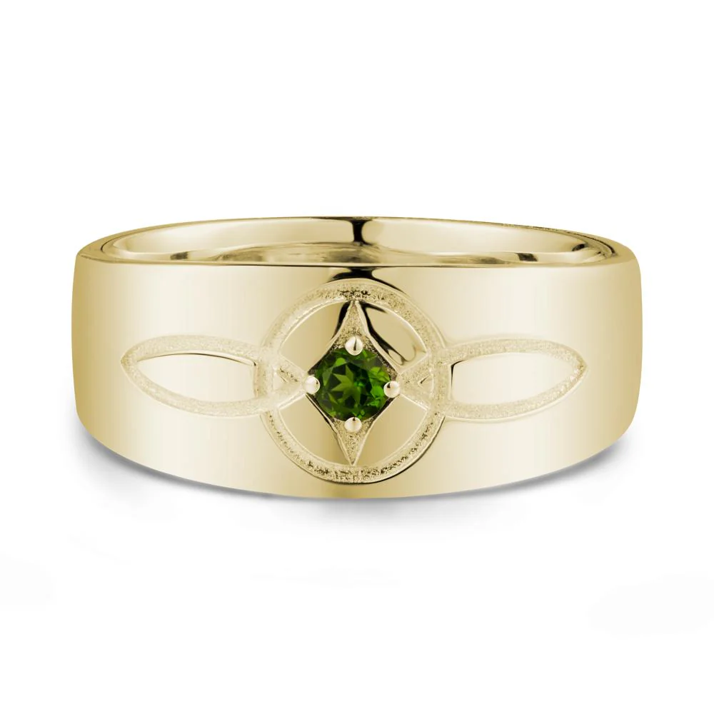 Man Simple Celtic Knot Diopside Ring - Image 4