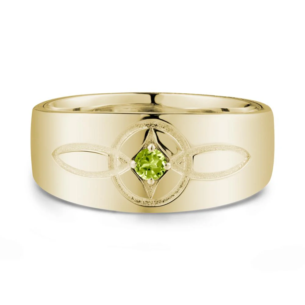 Man Simple Celtic Knot Peridot Ring