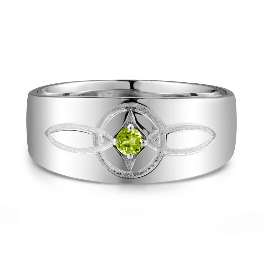 Man Simple Celtic Knot Peridot Ring - Image 5