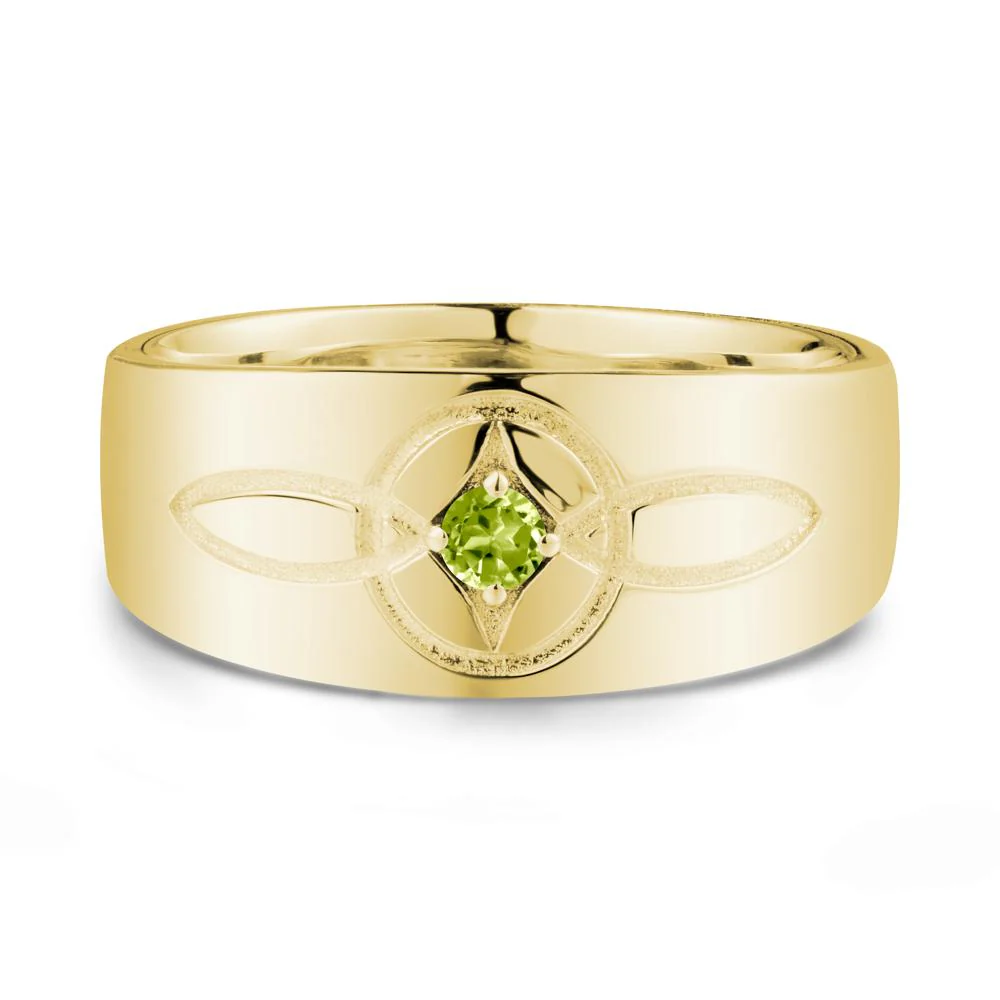 Man Simple Celtic Knot Peridot Ring - Image 6