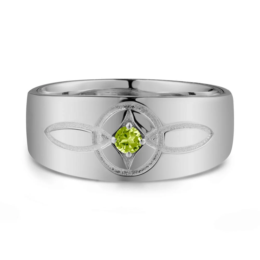 Man Simple Celtic Knot Peridot Ring - Image 8
