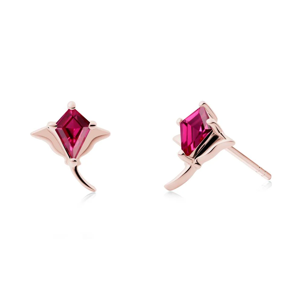 Manta Ray Ruby Stud Earrings - Image 4