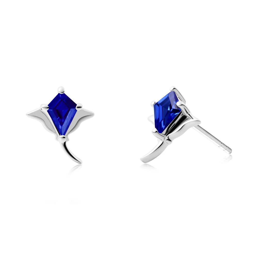 Manta Ray Sapphire Stud Earrings - Image 3