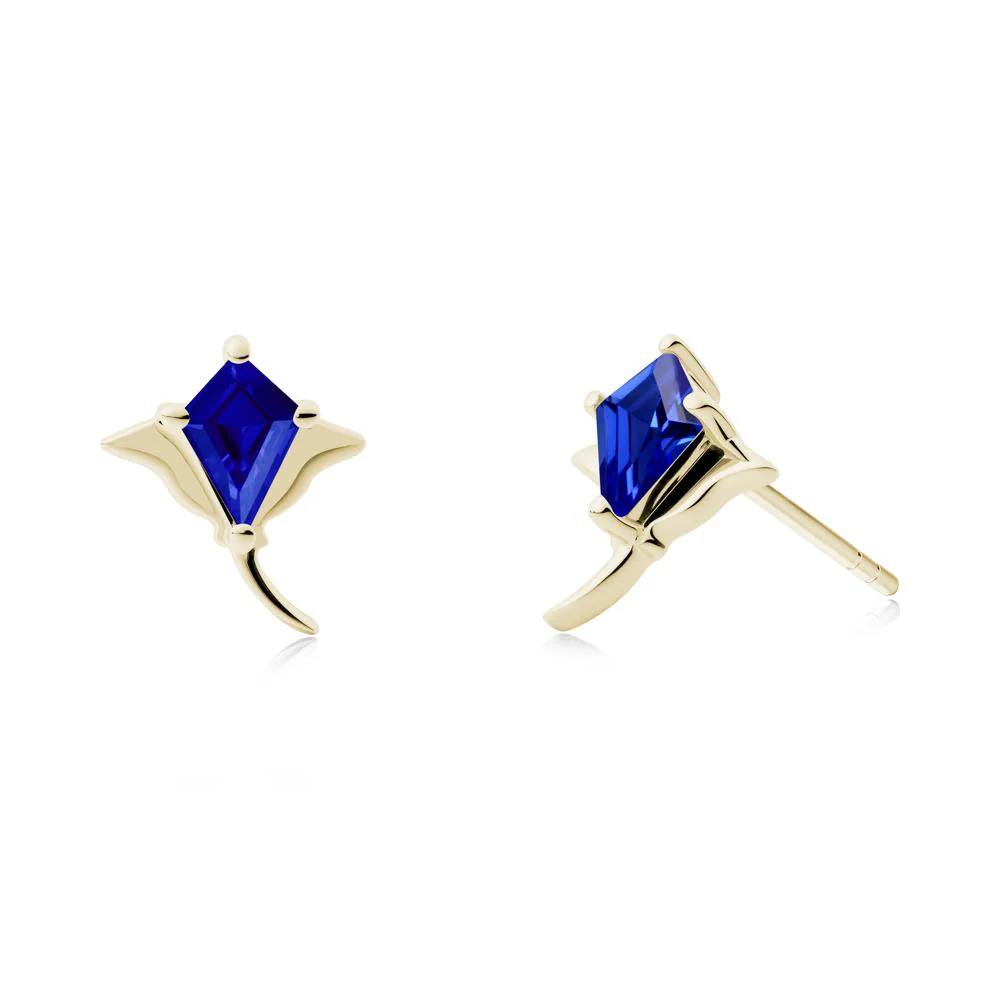 Manta Ray Sapphire Stud Earrings - Image 4