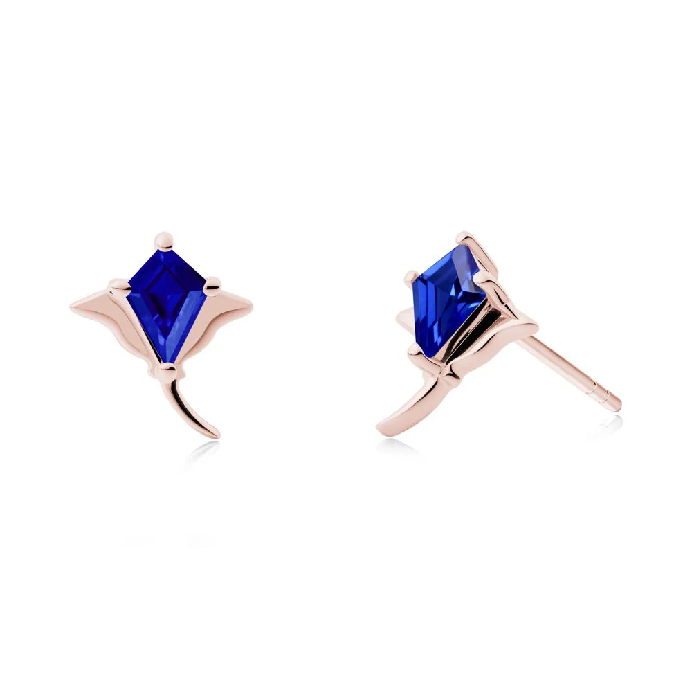 Manta Ray Sapphire Stud Earrings - Image 5