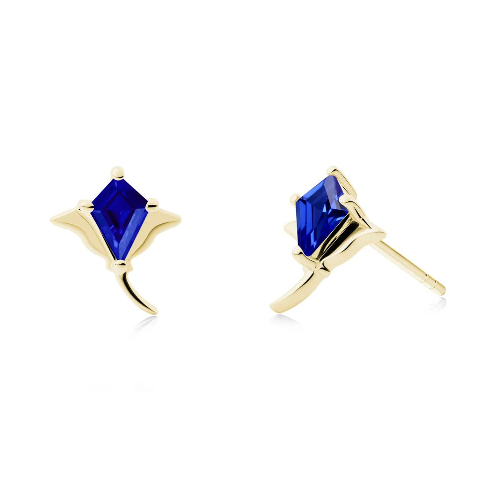 Manta Ray Sapphire Stud Earrings - Image 9