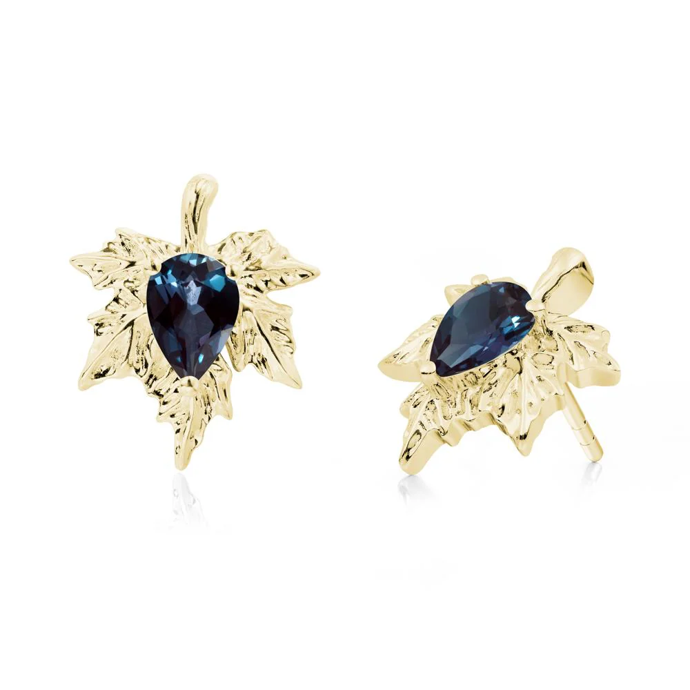 Maple Leaf Alexandrite Stud Earrings - Image 9