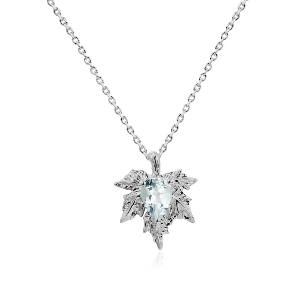 Maple Leaf Aquamarine Necklace - Image 8