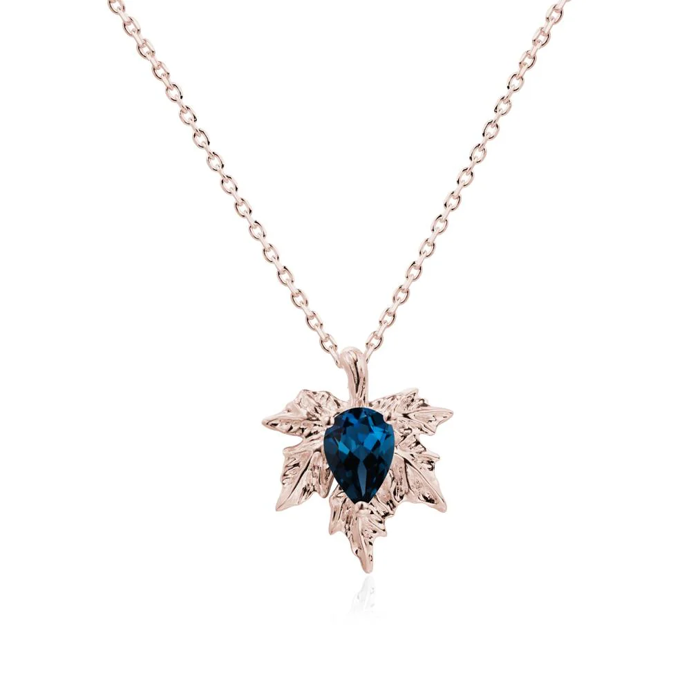 Maple Leaf London Blue Topaz Necklace - Image 2