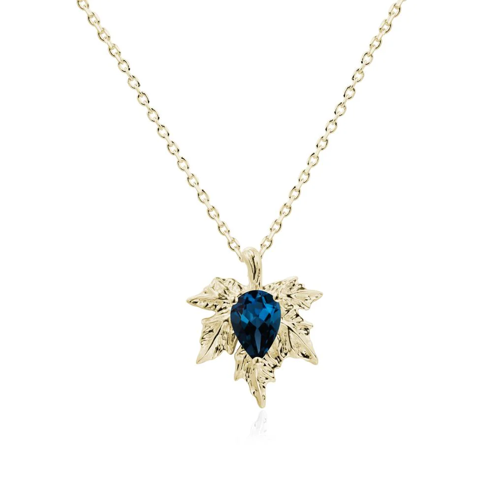 Maple Leaf London Blue Topaz Necklace - Image 4