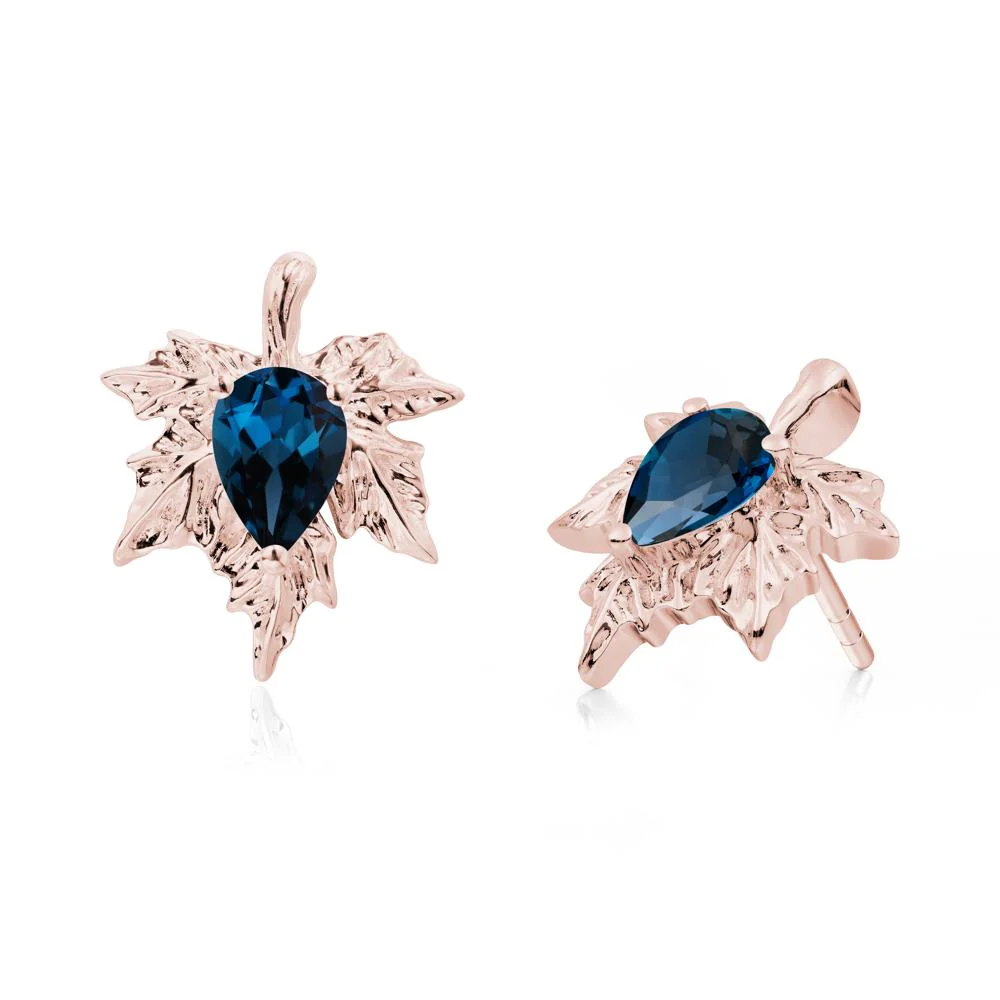 Maple Leaf London Blue Topaz Stud Earrings - Image 9
