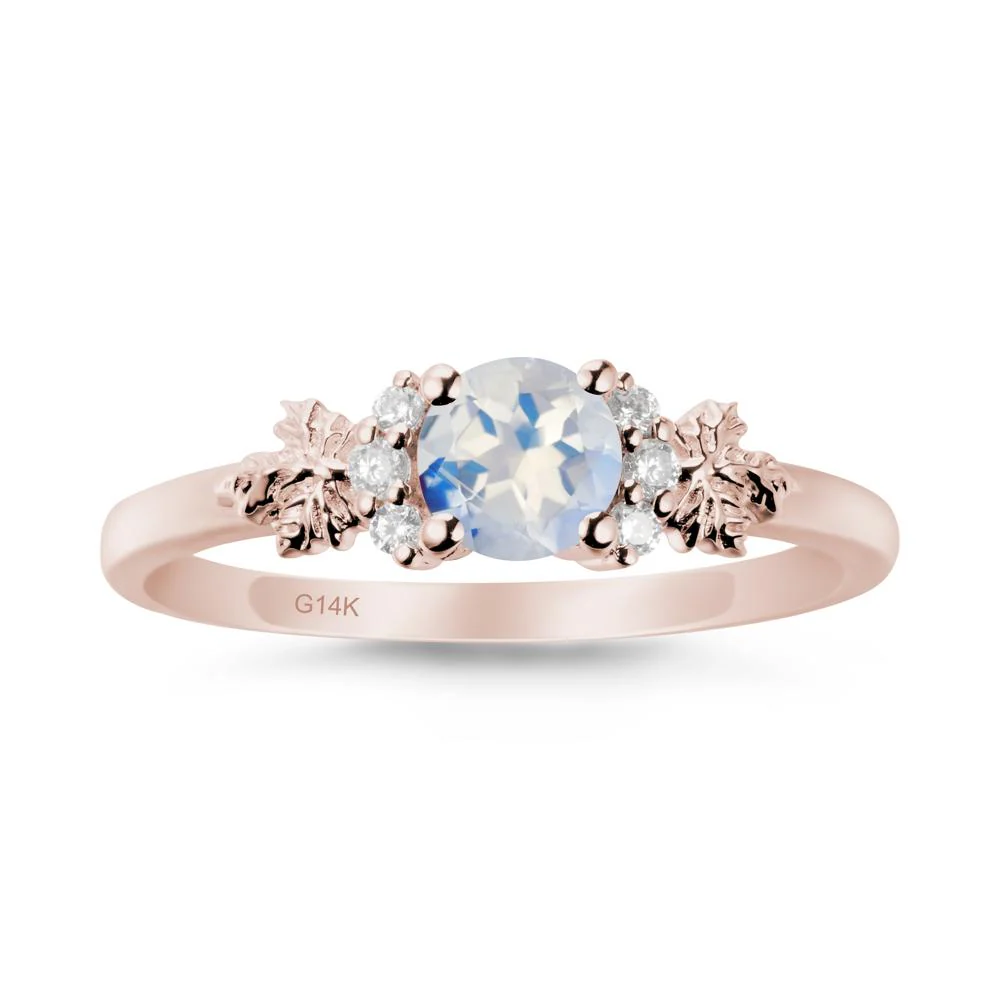 Maple Leaf Ring with Round Moonstone - Image 2