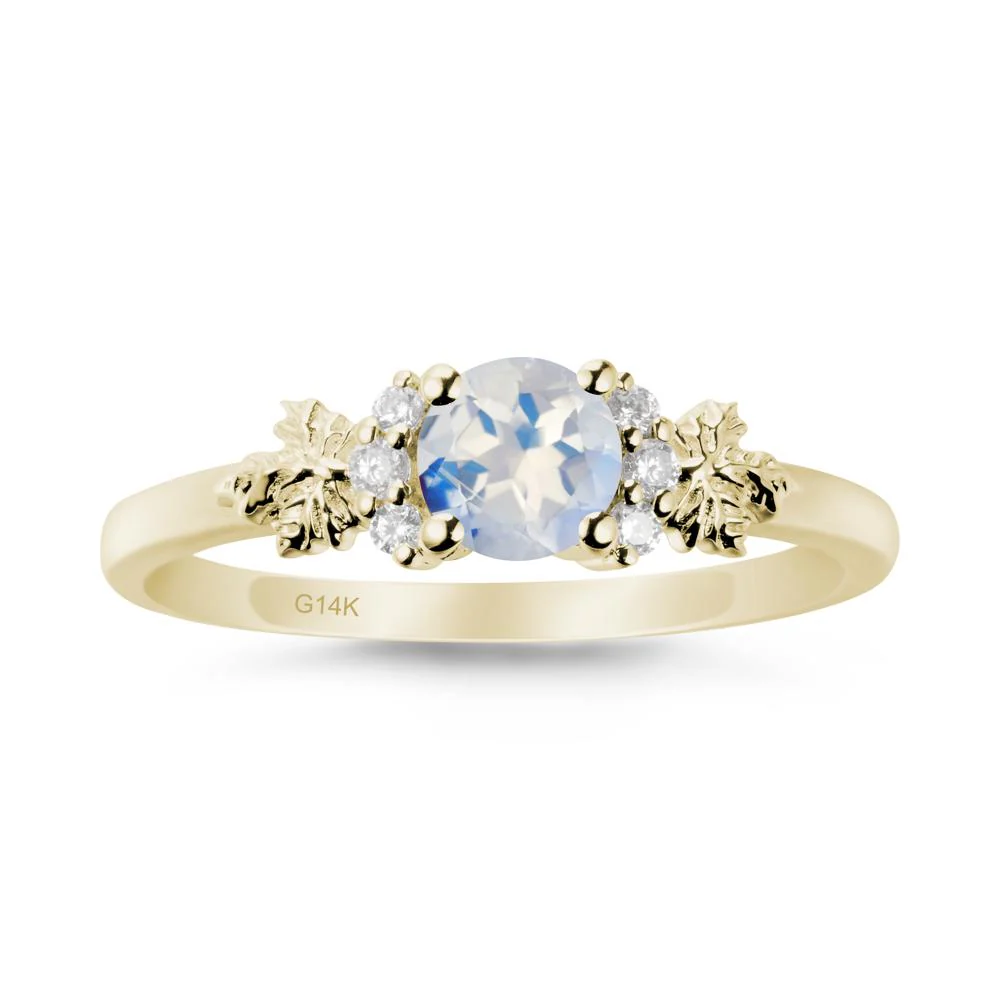 Maple Leaf Ring with Round Moonstone - Image 4