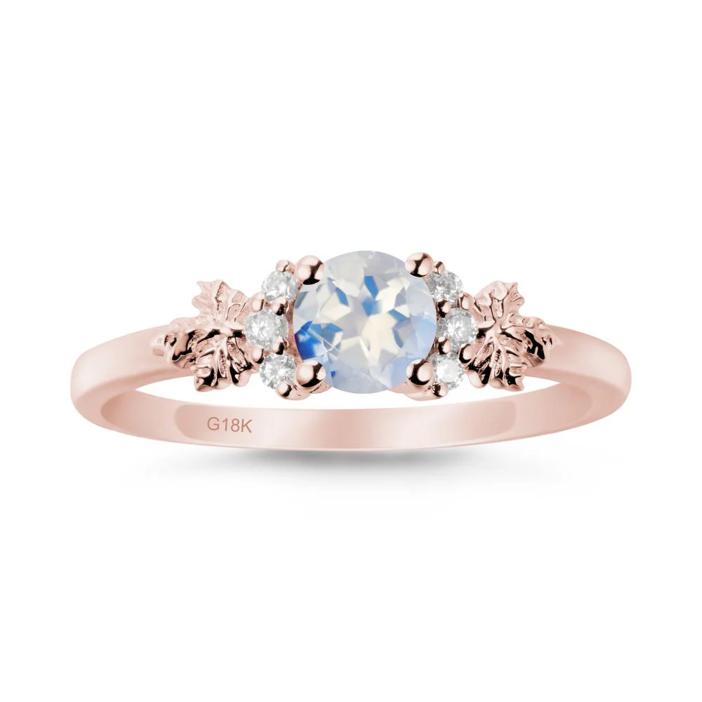 Maple Leaf Ring with Round Moonstone - Image 5