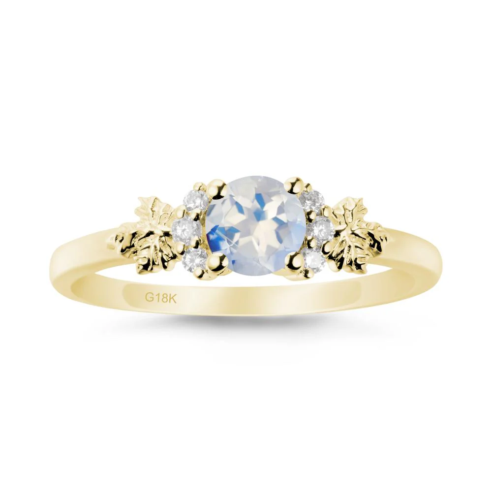 Maple Leaf Ring with Round Moonstone - Image 7