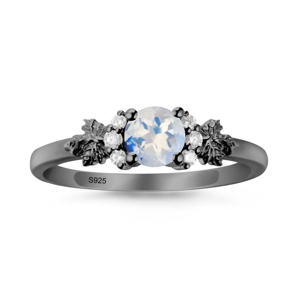 Maple Leaf Ring with Round Moonstone - Image 8