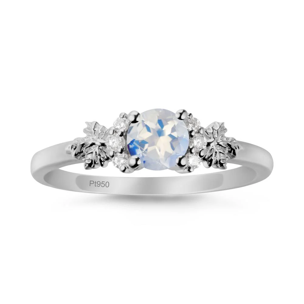 Maple Leaf Ring with Round Moonstone - Image 9