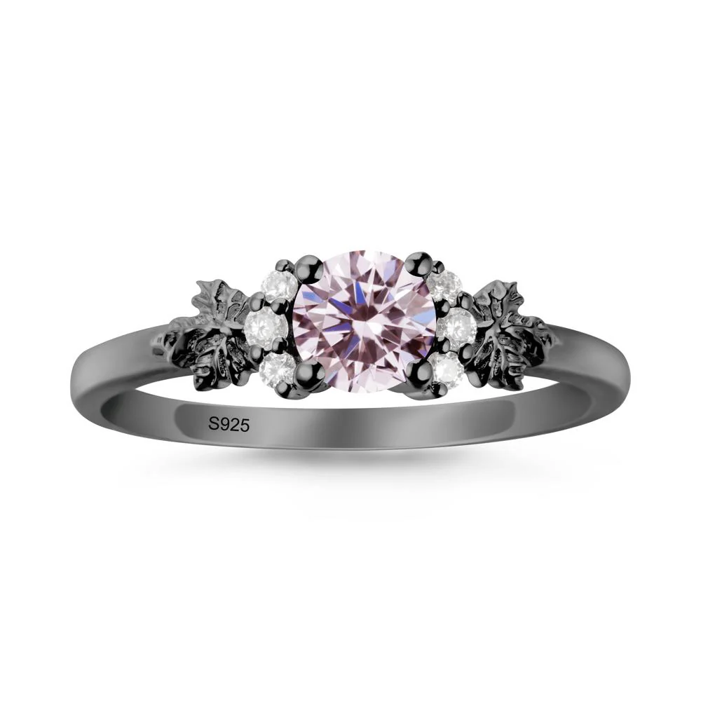 Maple Leaf Ring with Round Pink Cubic Zirconia - Image 7