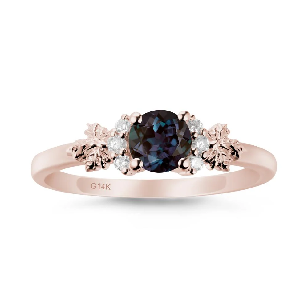 Maple Leaf Round Alexandrite Ring - Image 2