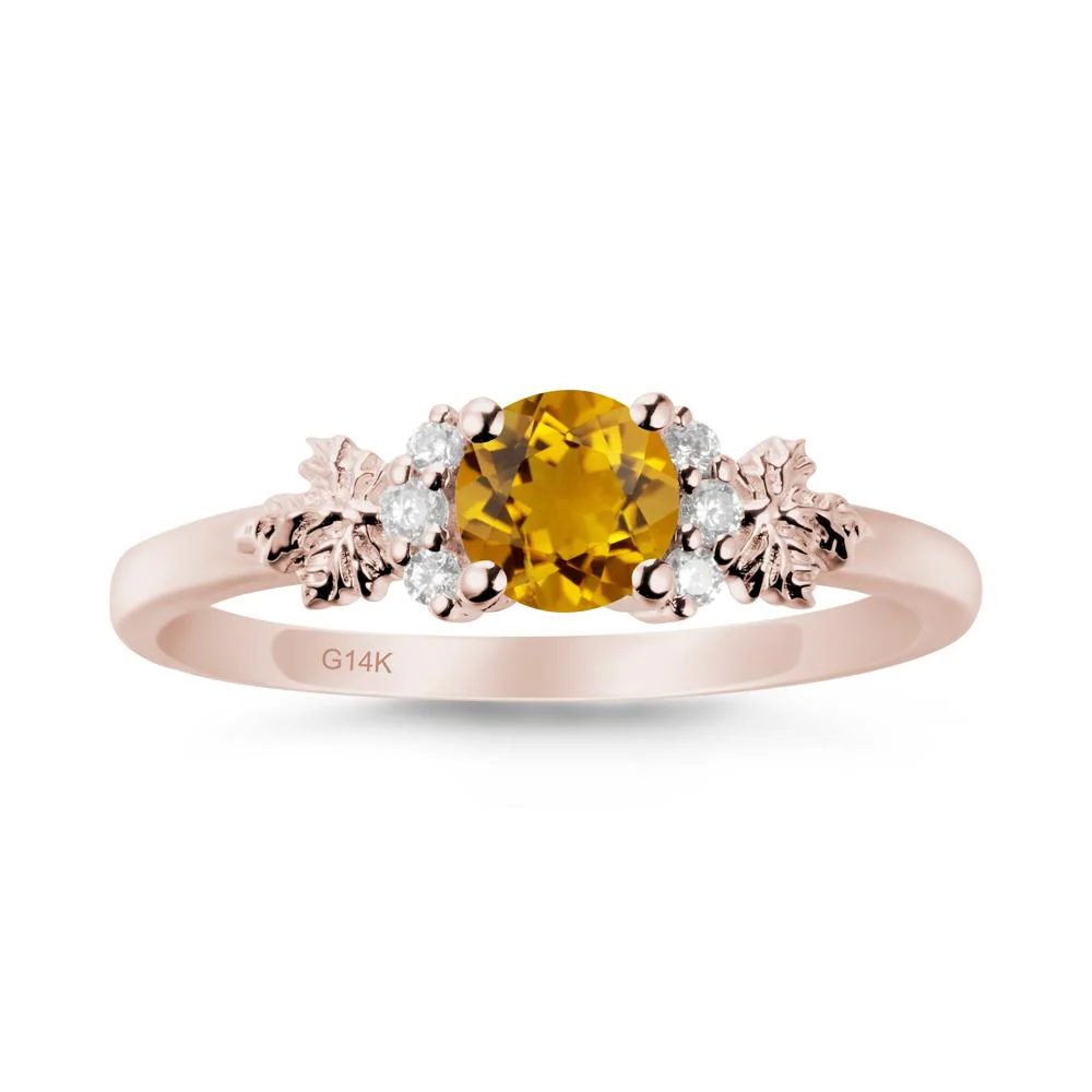 Maple Leaf Round Citrine Ring - Image 2