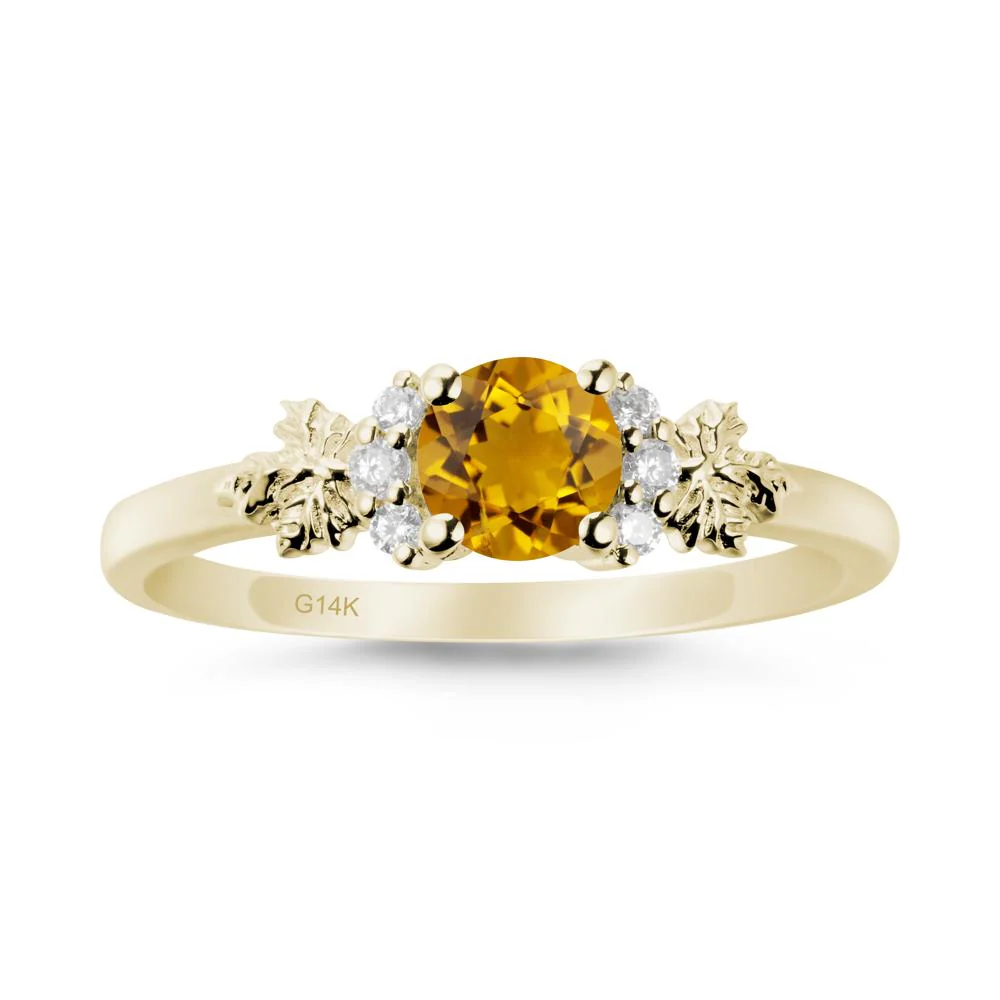 Maple Leaf Round Citrine Ring - Image 3