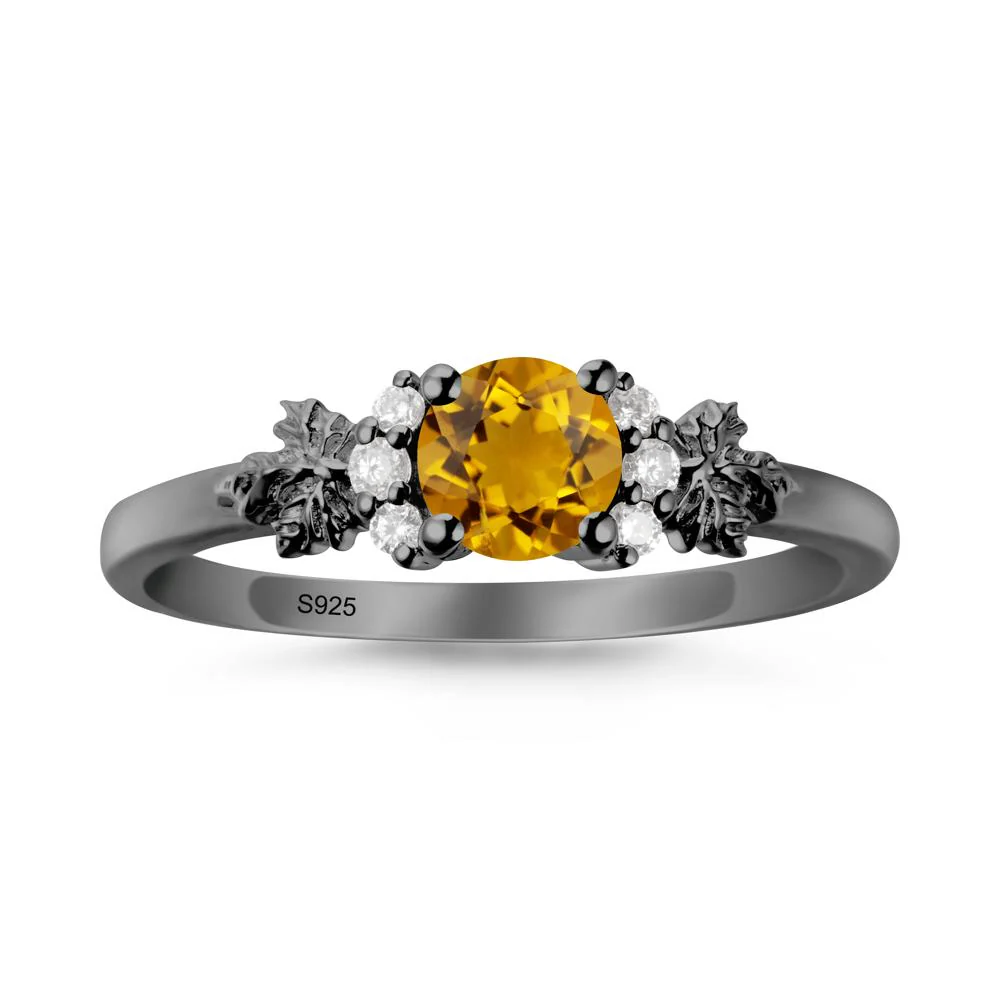 Maple Leaf Round Citrine Ring - Image 7