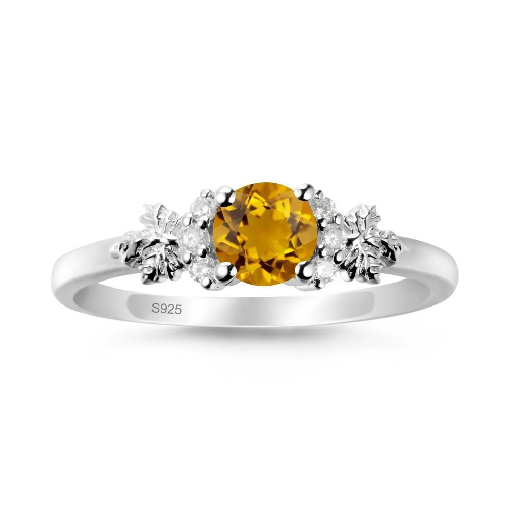 Maple Leaf Round Citrine Ring - Image 9