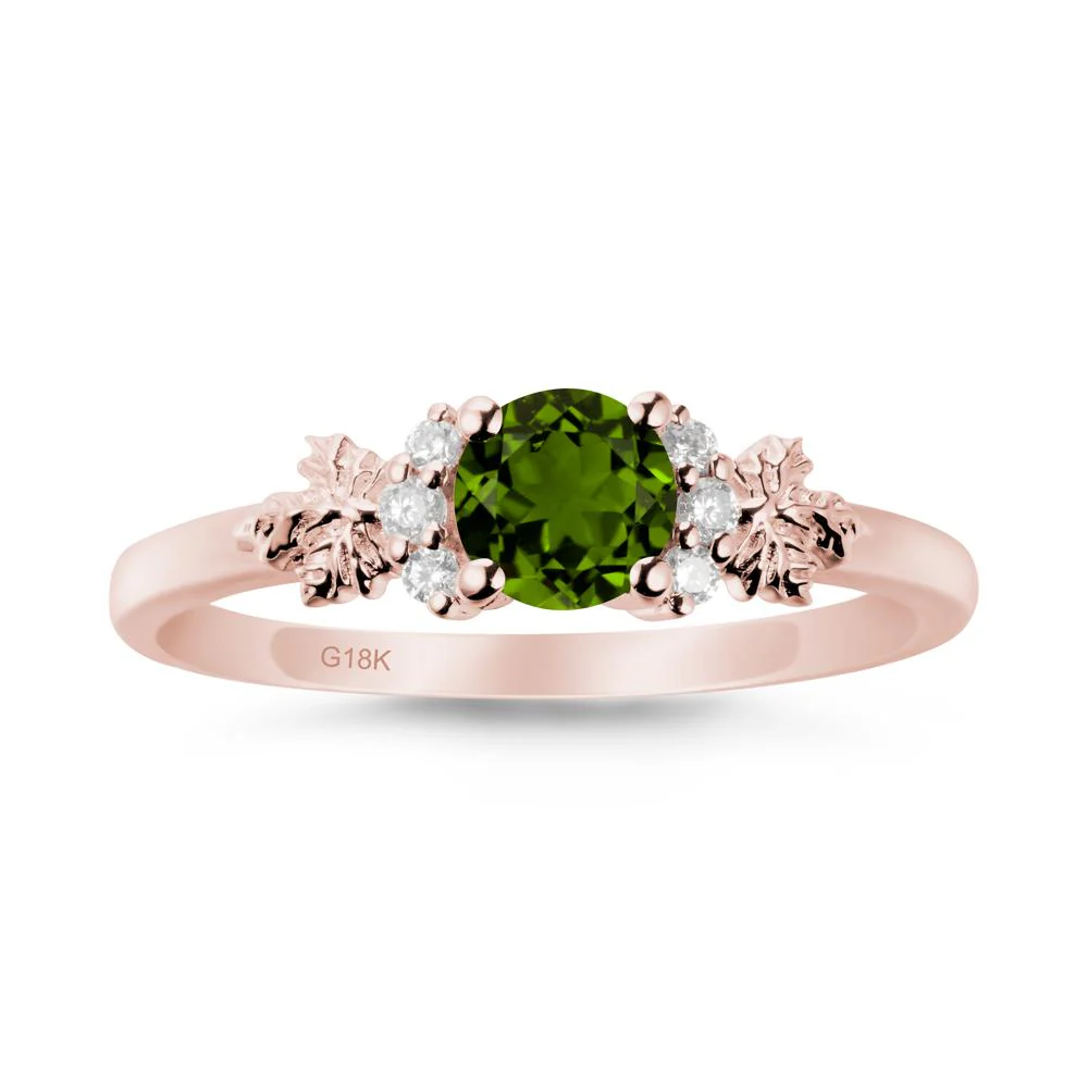 Maple Leaf Round Diopside Ring - Image 5