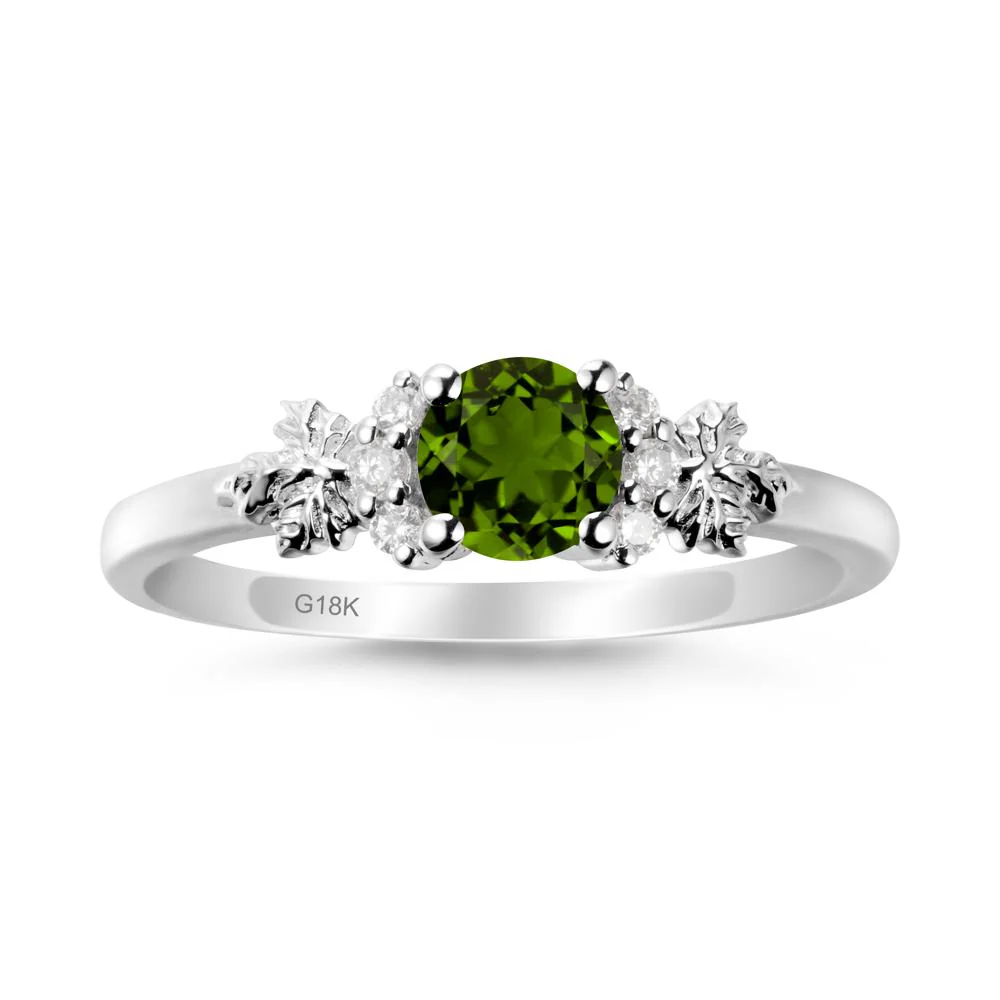 Maple Leaf Round Diopside Ring - Image 6