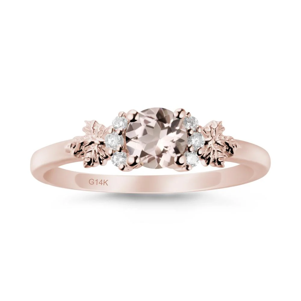 Maple Leaf Round Morganite Ring - Image 2