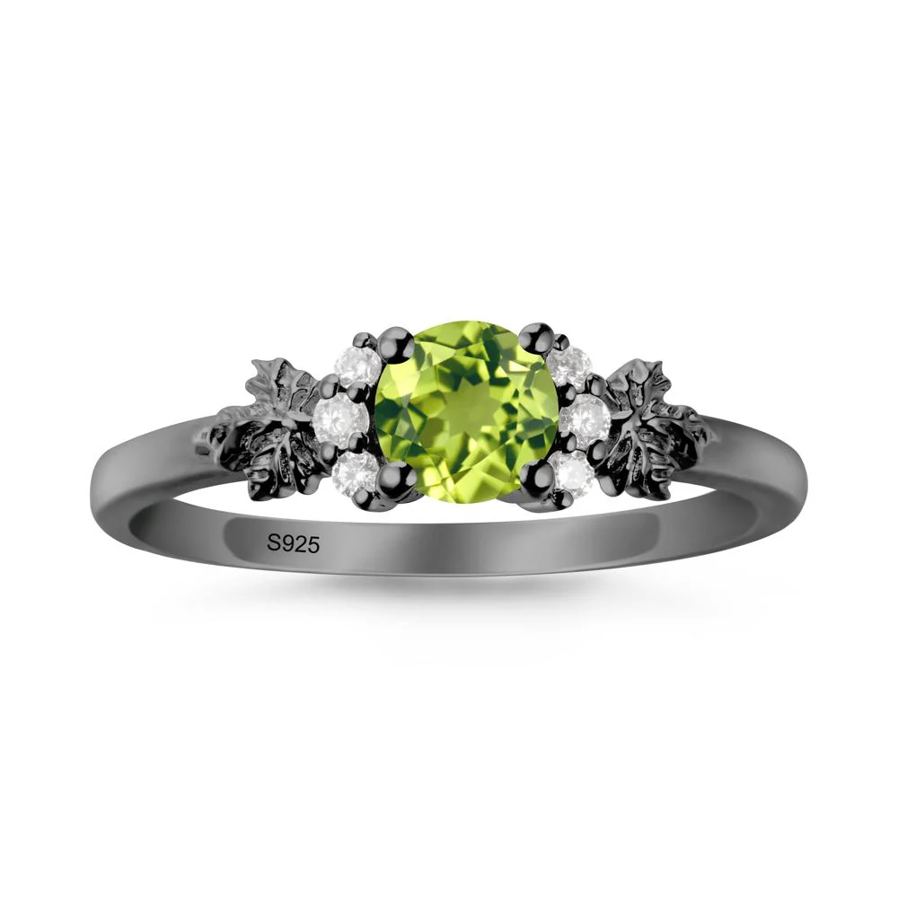 Maple Leaf Round Peridot Ring - Image 7