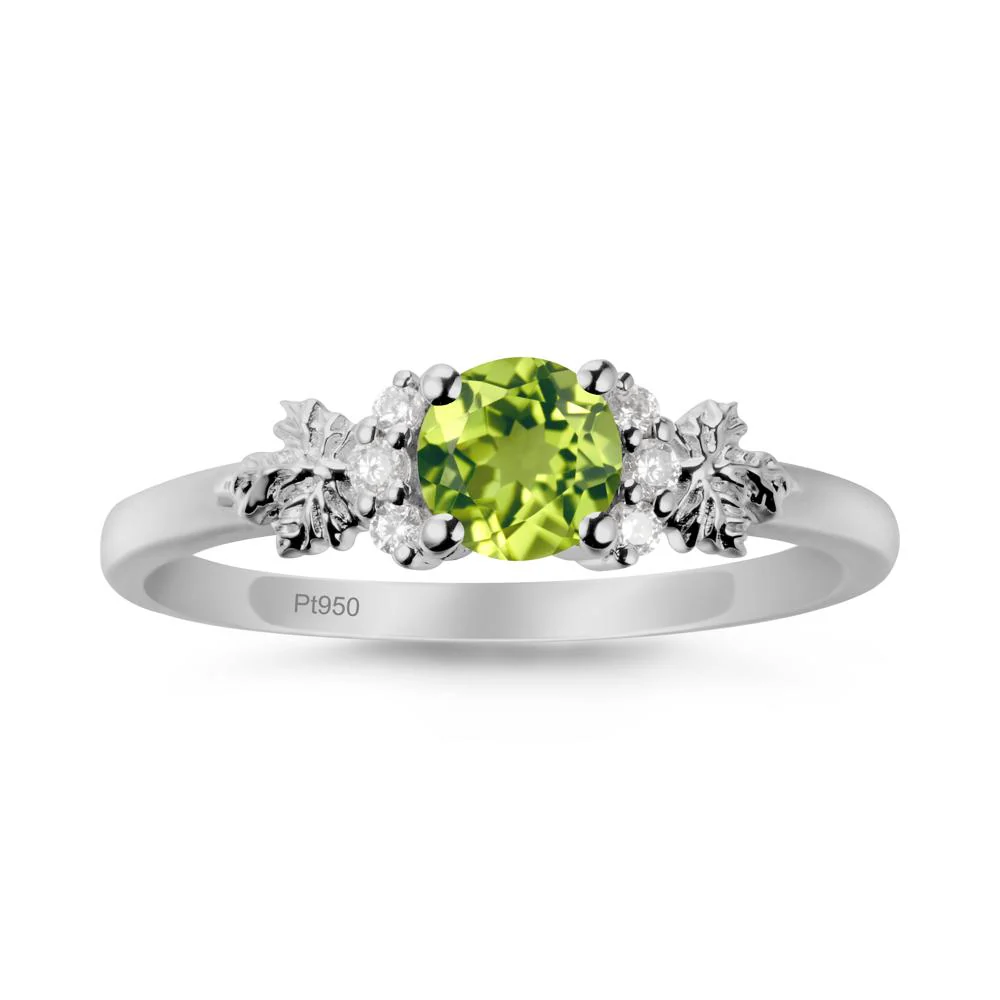 Maple Leaf Round Peridot Ring - Image 8