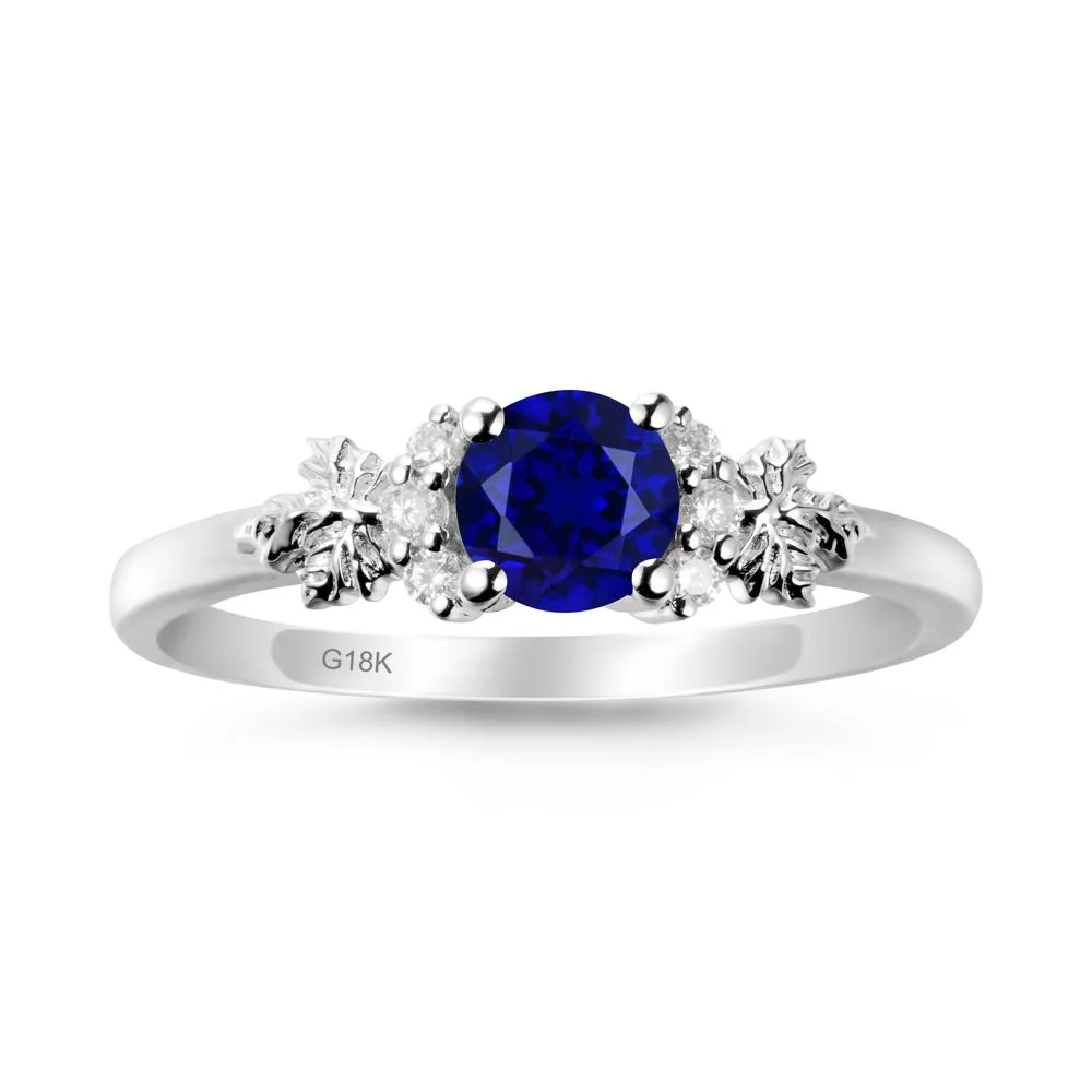Maple Leaf Round Sapphire Ring - Image 5