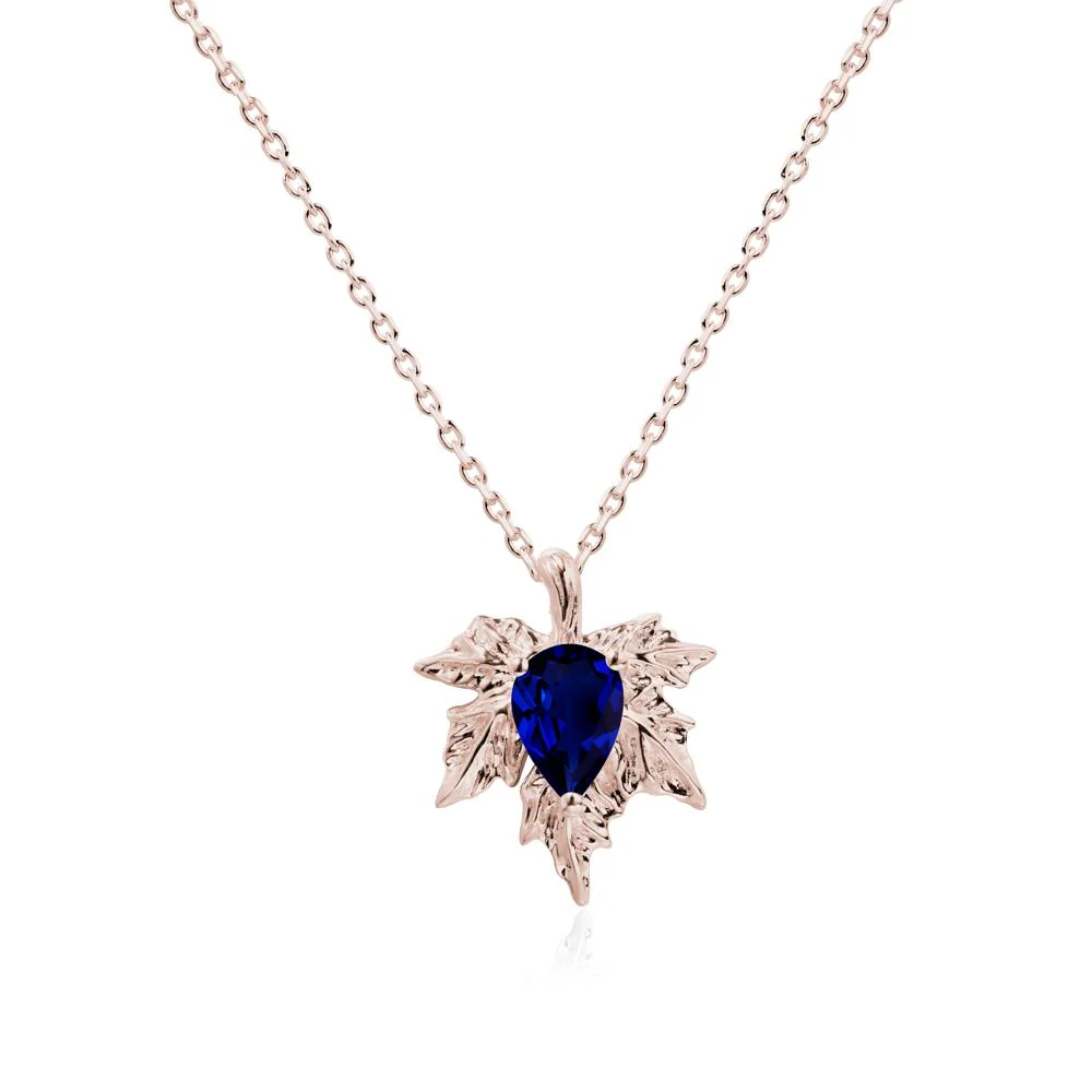 Maple Leaf Sapphire Necklace - Image 2