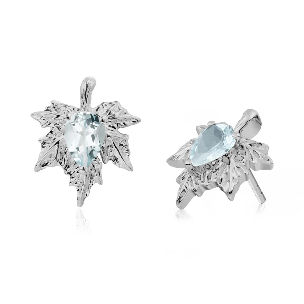 Maple Pear Shaped Aquamarine Earrings - Image 5
