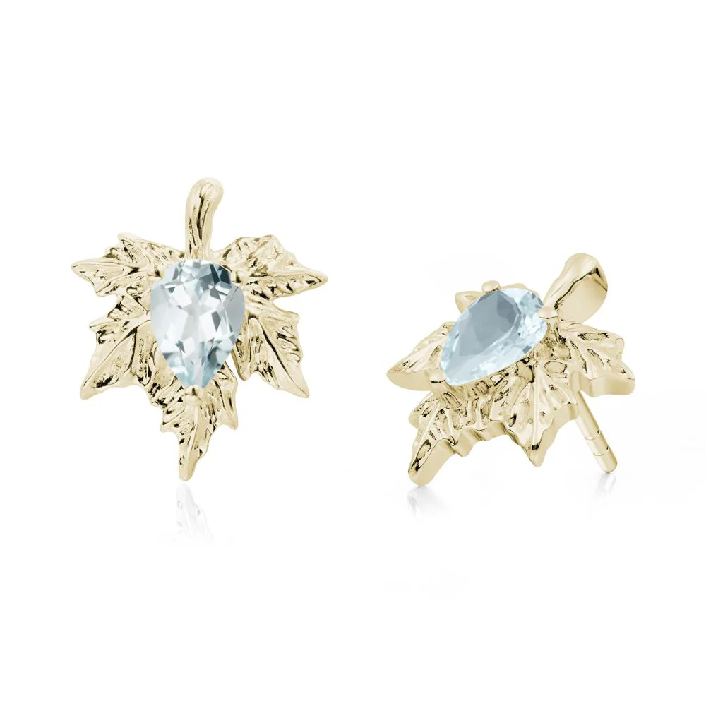Maple Pear Shaped Aquamarine Earrings - Image 7