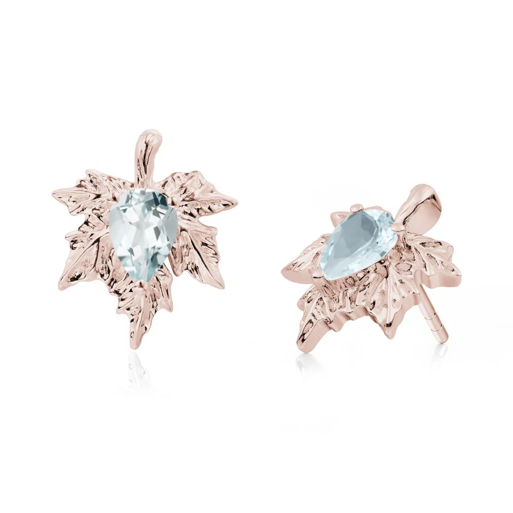Maple Pear Shaped Aquamarine Earrings - Image 9