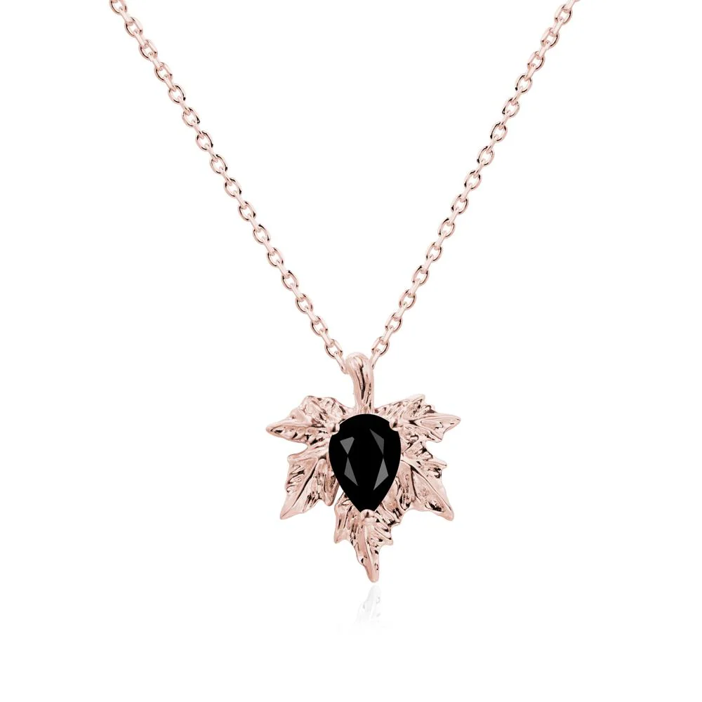Maple Pear Shaped Black Spinel Necklace - Image 5