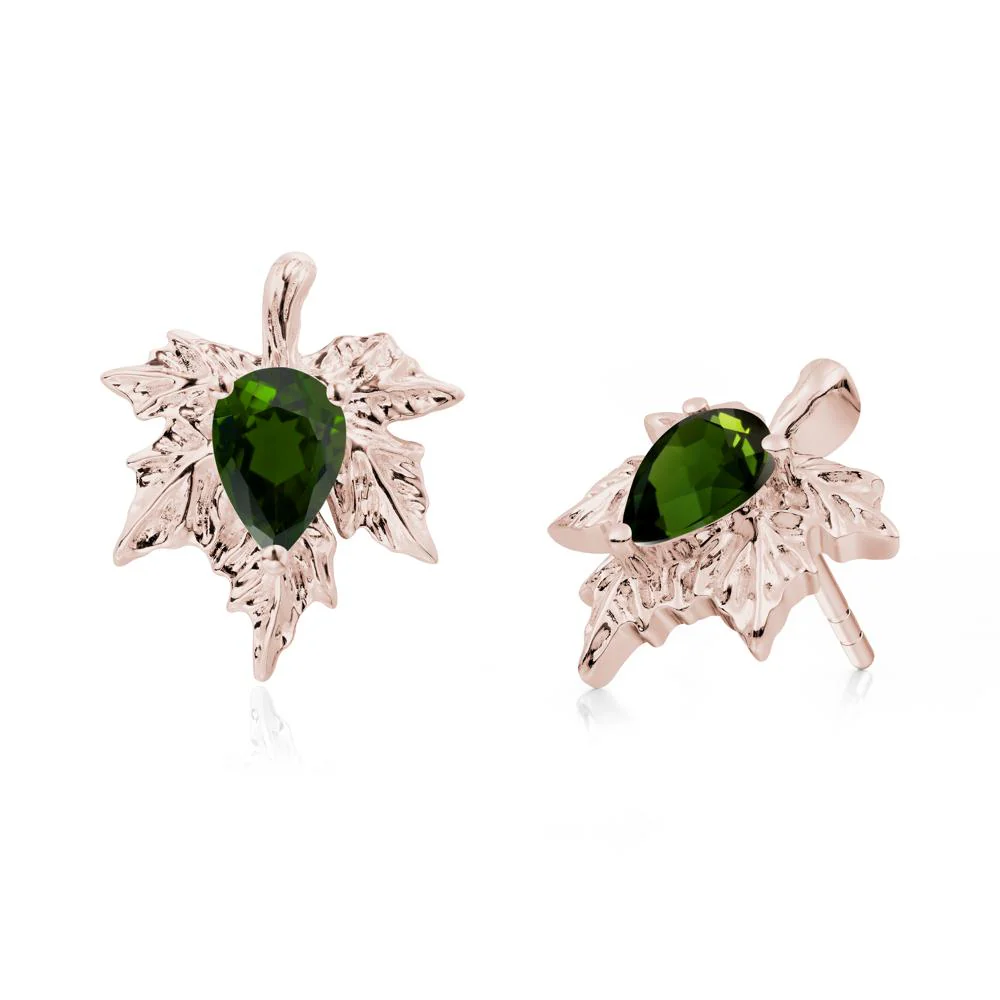 Maple Pear Shaped Diopside Earrings - Image 2