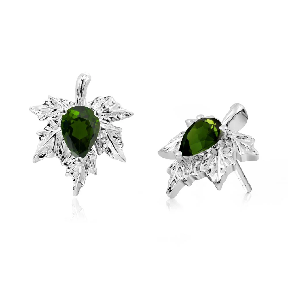 Maple Pear Shaped Diopside Earrings - Image 5