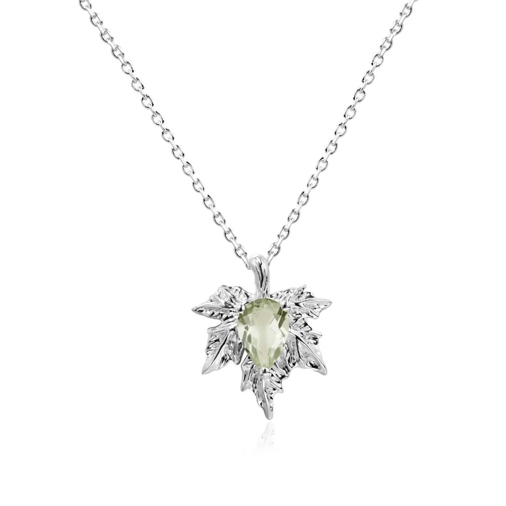 Maple Pear Shaped Green Amethyst Necklace - Image 6
