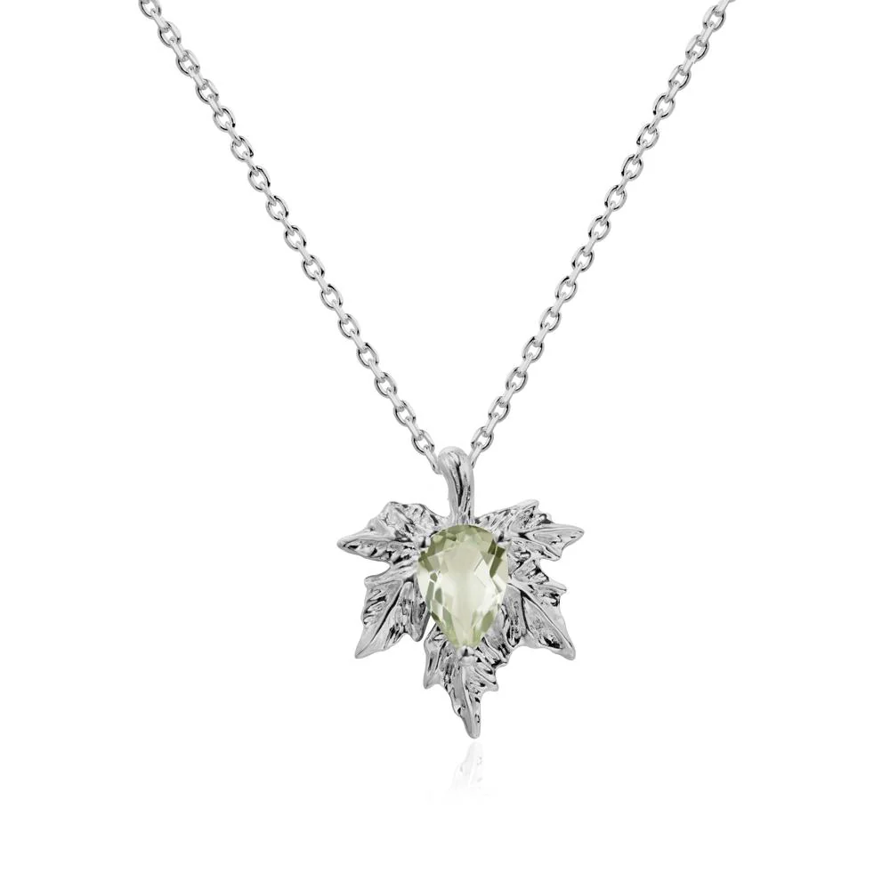 Maple Pear Shaped Green Amethyst Necklace - Image 8