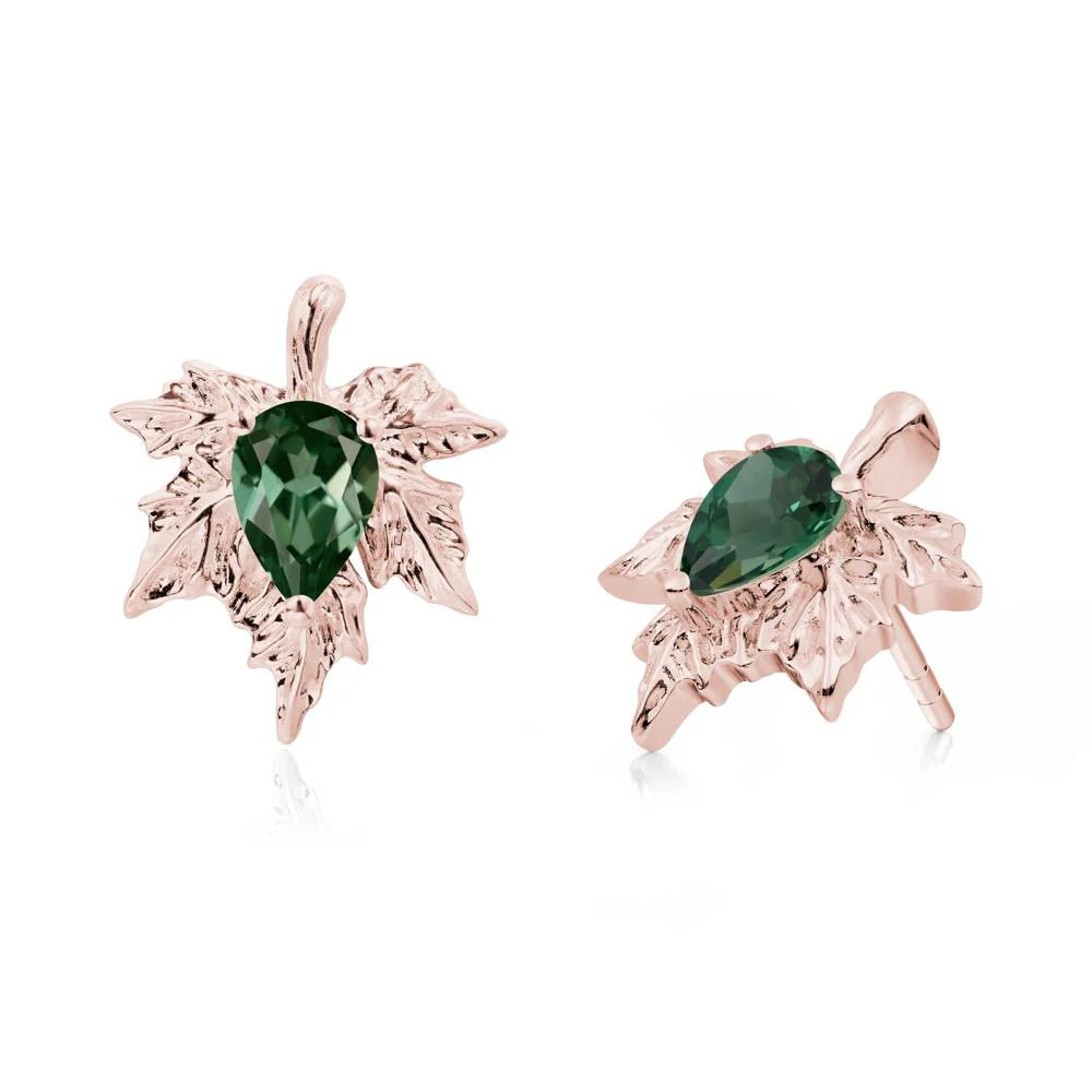 Maple Pear Shaped Green Sapphire Earrings - Image 8